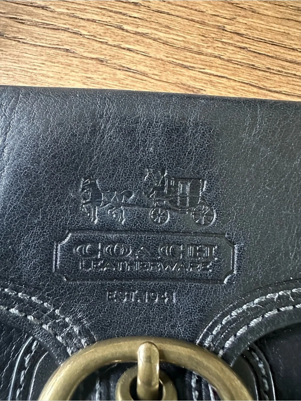 Vintage Coach Bleeker Wristlet Wallet Black Leather